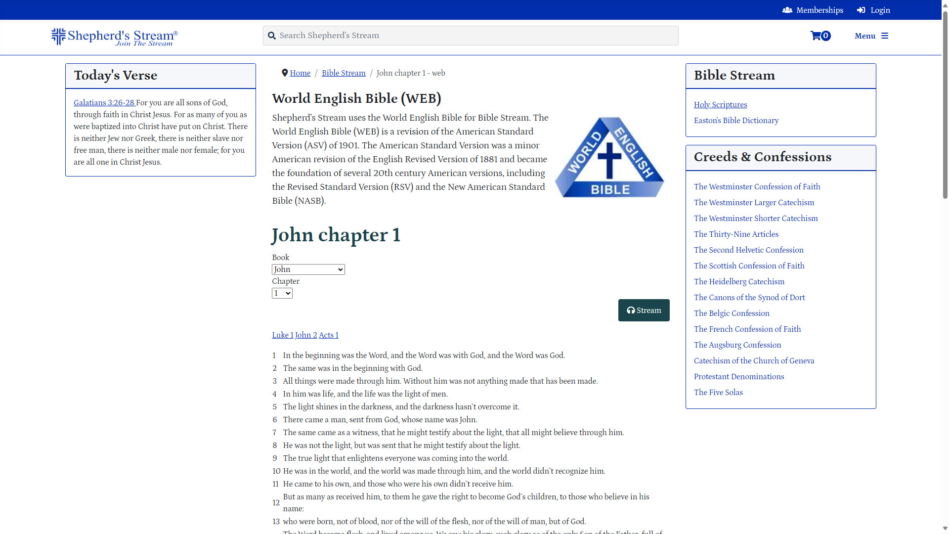 Bible Stream Bible Stream Main Page