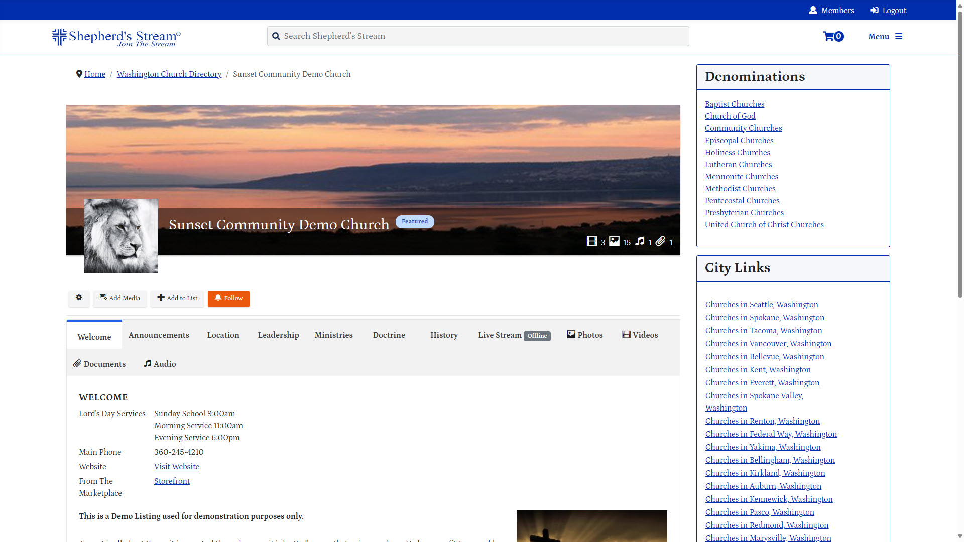 Church Profile Tabs Church Profile