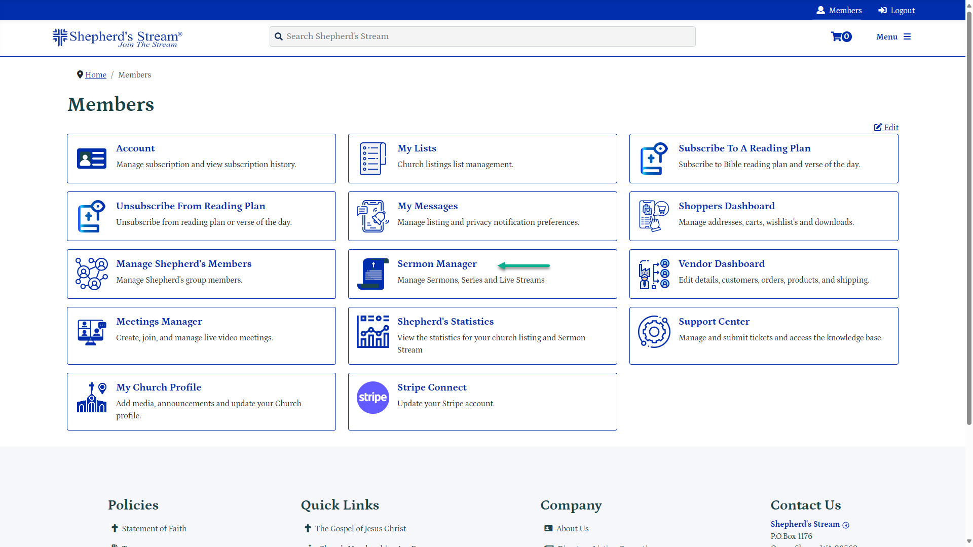 Member Area Sermon Manager1